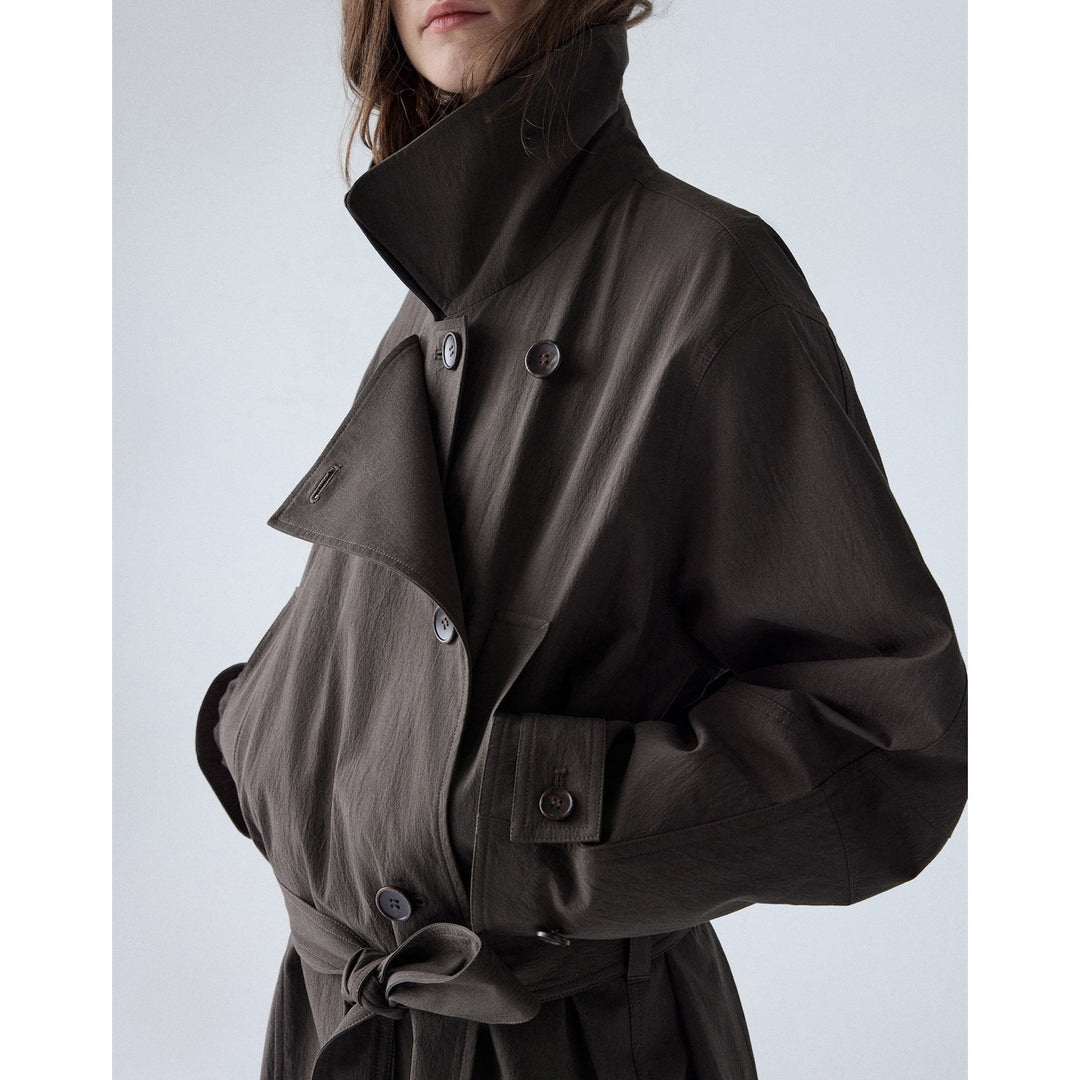 Damen Modische und lässige Jacke mit hohem Kragen Drune