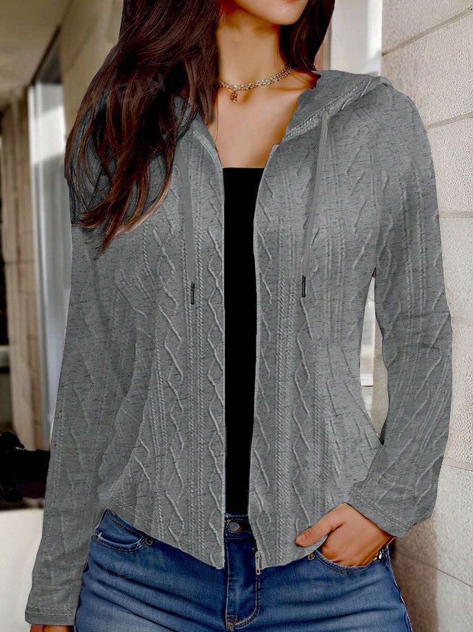 Damen leichte Kapuzenjacke im Strickdesign Drune