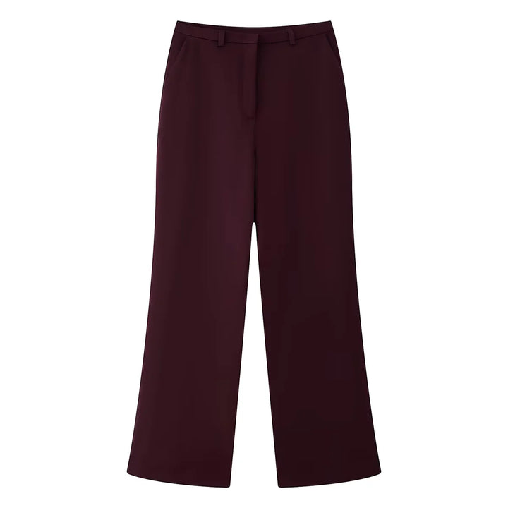 Damen nan weite Highwaist-Hose mit Palazzo-Silhouette, Bundschlaufen und verdeckter Verschluss Drune