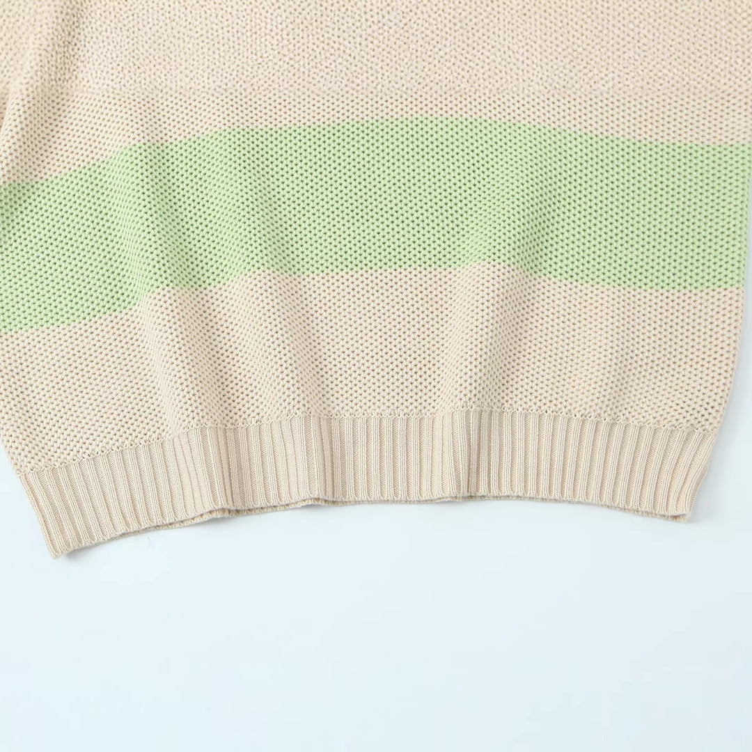 Damen Oversized Off-Shoulder-Pullover mit Carmenkragen, Waffelstrick und Zierbändern Drune