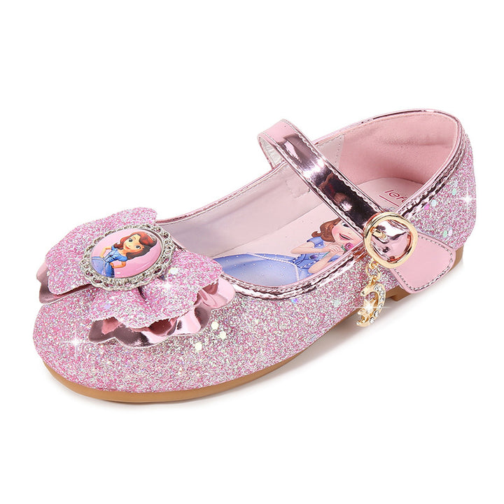 Mädchen Ballerinas mit Glitzer und Schleifenapplikation Drune