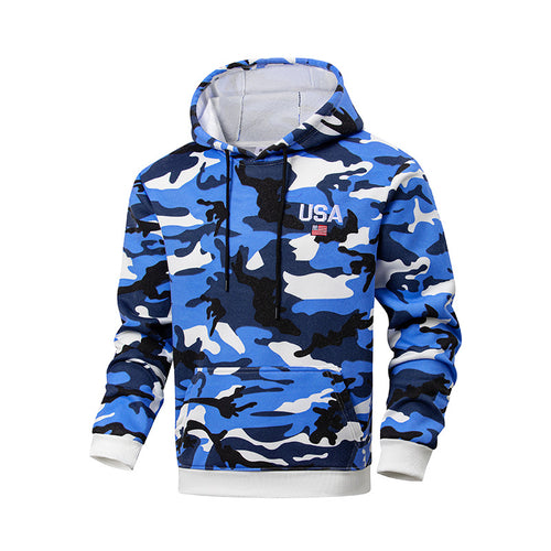 Herren Sportlicher Kapuzenpullover mit camouflagemuster
