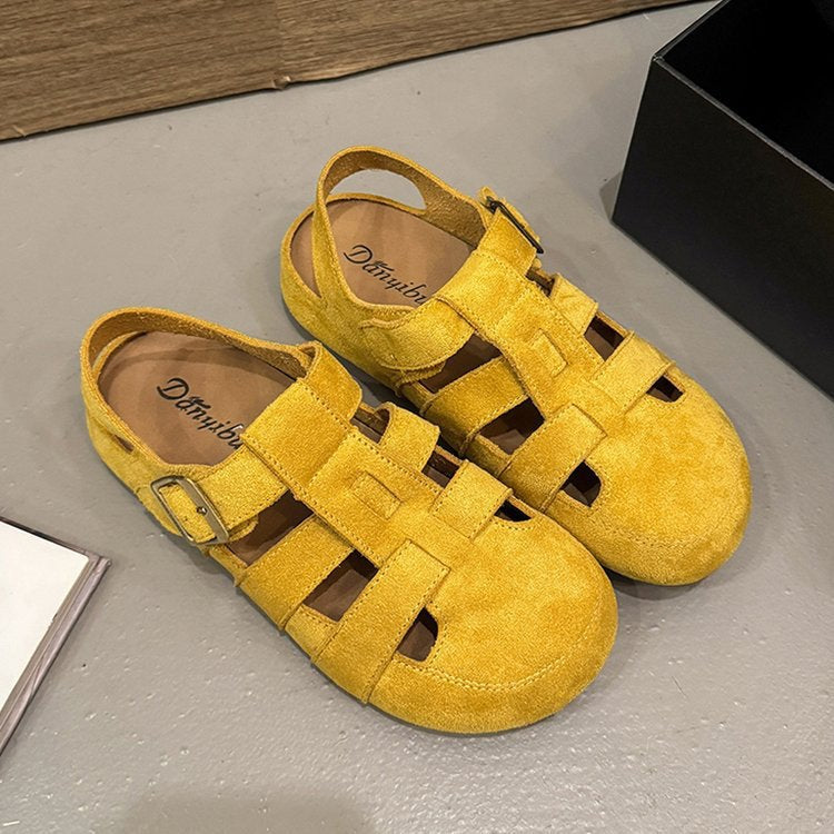 Damen Riemensandalen aus weichem Wildleder mit verstellbarem Riemendesign und rutschfester Sohle Drune