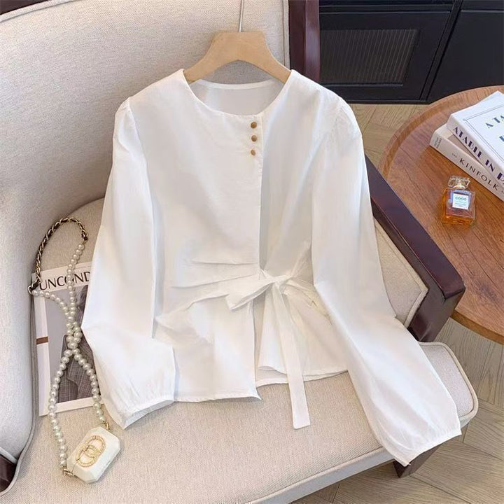 Damen Bluse mit eleganter Schleifenbindung Drune