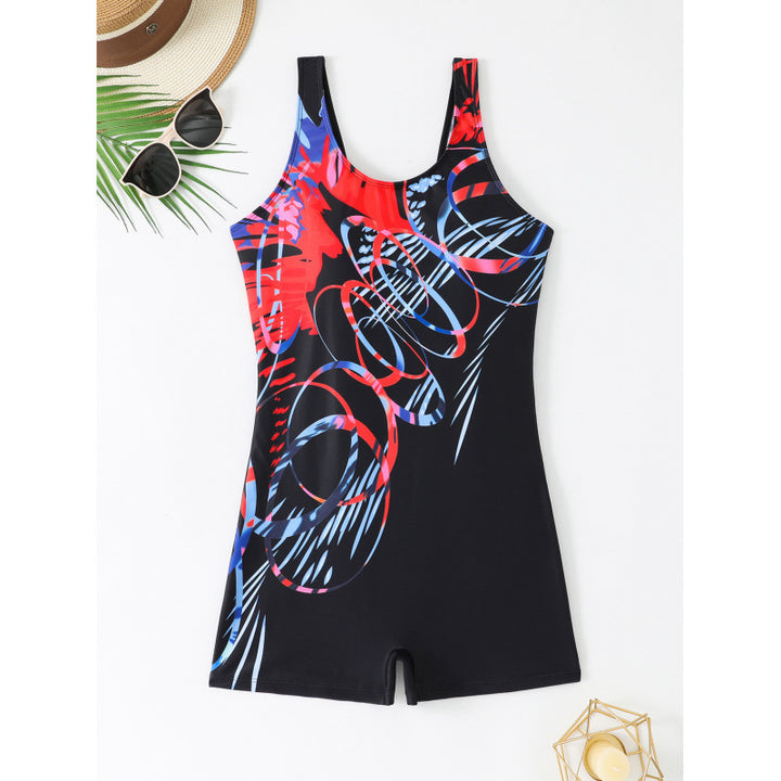 Damen Schwimmanzug mit sportlichem Schnitt und buntem Muster Drune