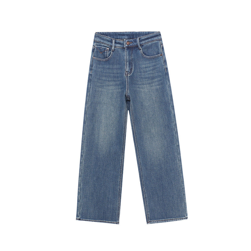 Damen High-Waist Jeans im lässigen Schnitt mit weitem Bein und nachhaltiger Baumwolle Drune