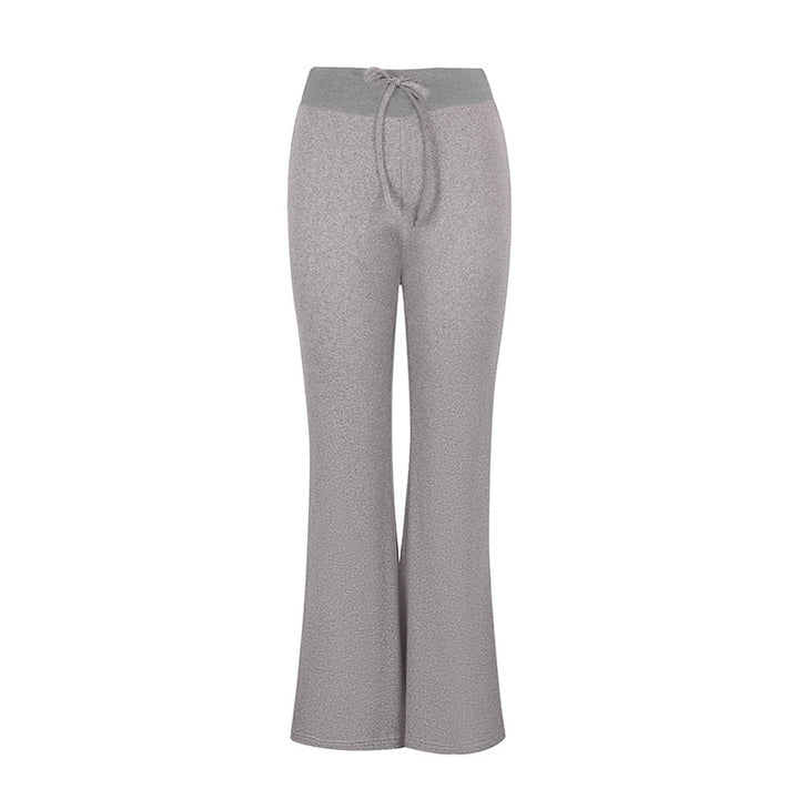 Damen Flared Loungehose mit hohem Bund und elastischem Kordelzug Drune