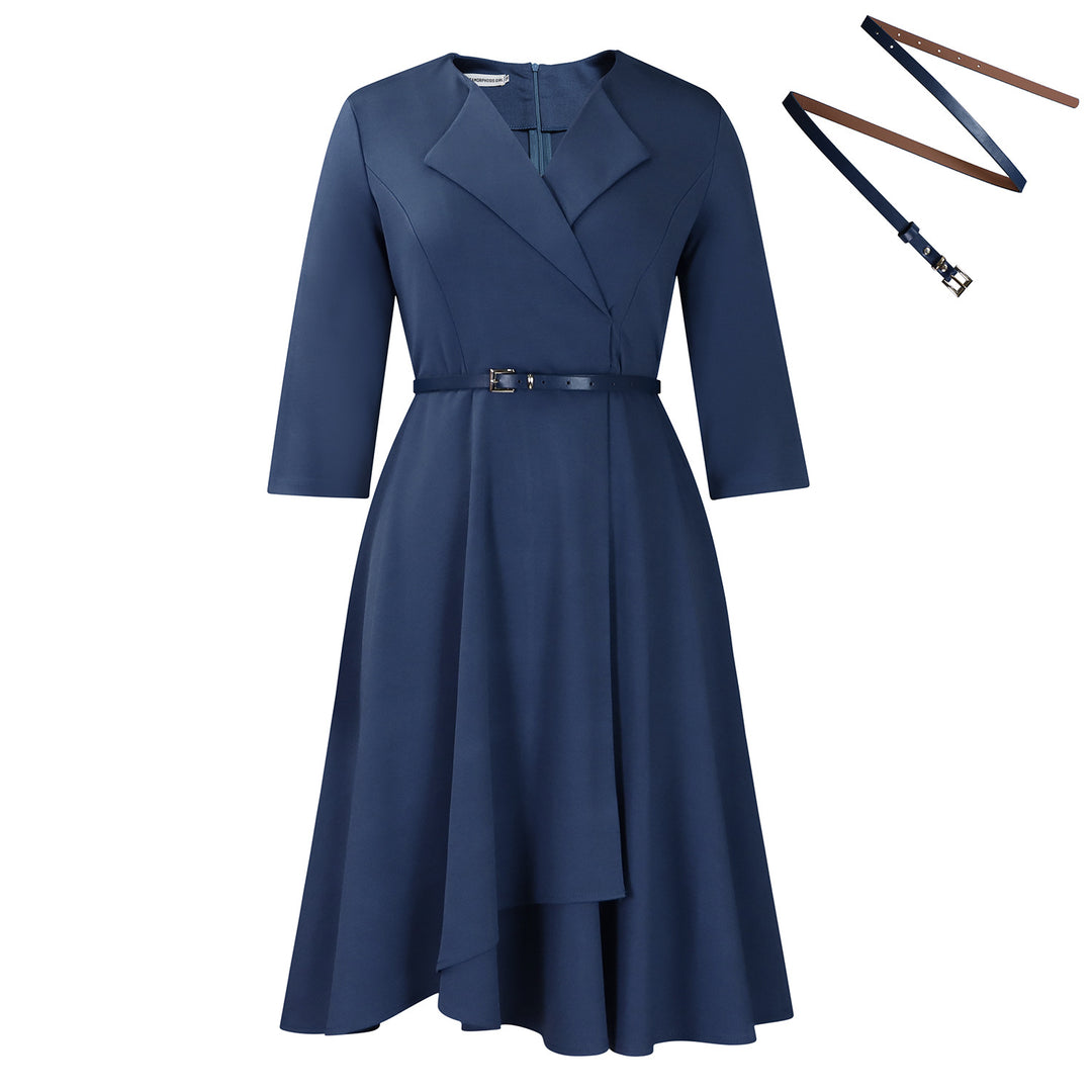 Damen Wickelkleid mit eleganter Taillierung und modischen Akzenten Drune