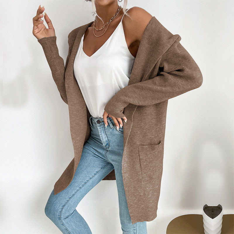 Damen Lässiger Strickmantel Drune