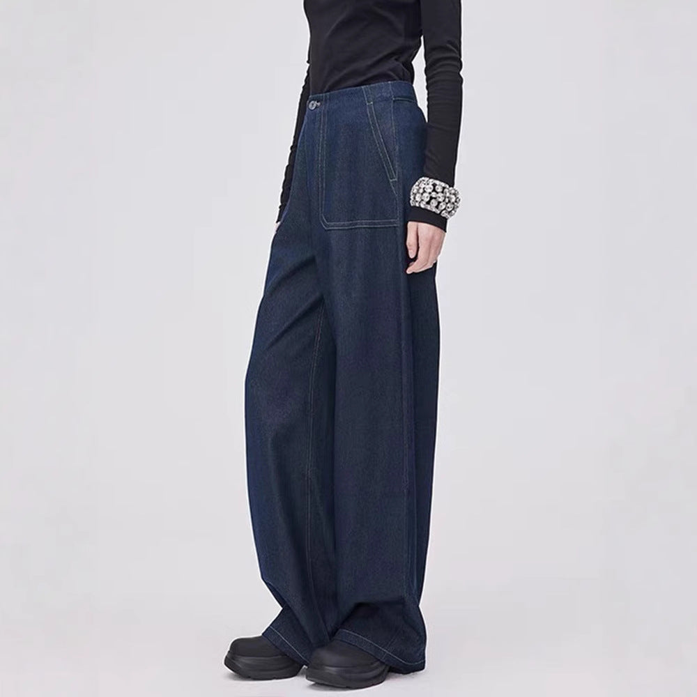 Damen Modische Jeans mit weitem Schnitt und hohem Bund Drune
