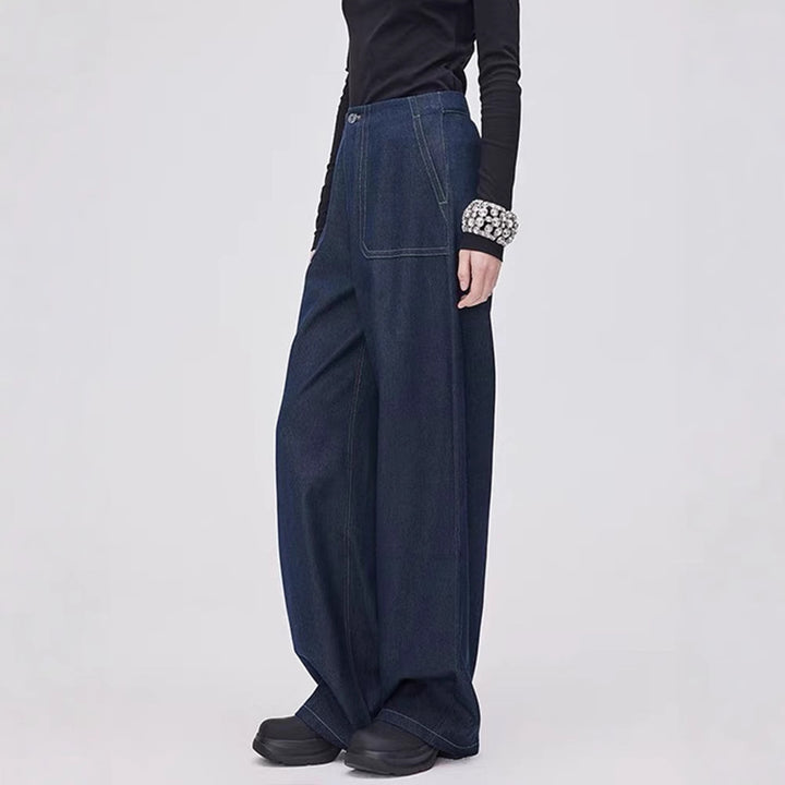 Damen Modische Jeans mit weitem Schnitt und hohem Bund Drune