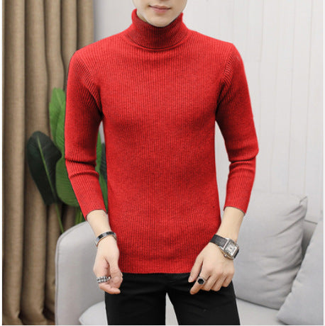 Herren nan Rippstrick Rollkragenpullover figurnaher elastischer Feinstrick Drune