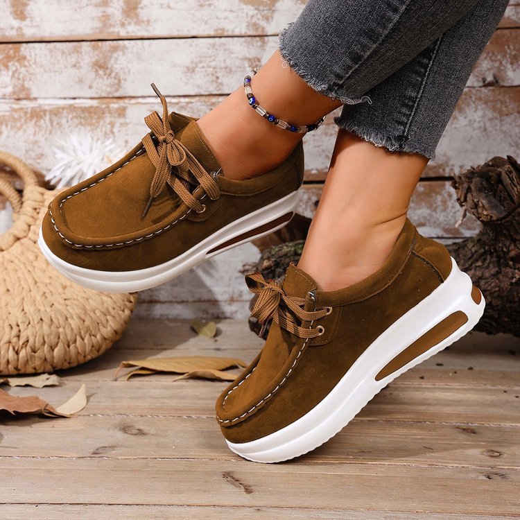 Damen Keil-Sneaker im Mokassin-Stil mit dämpfender Luftkissen-Plateausohle Drune