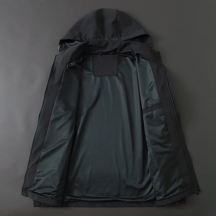 Herren Funktionale Slim‑Softshell‑Kapuzenjacke mit wasserabweisender Beschichtung und elastischen Bündchen Drune