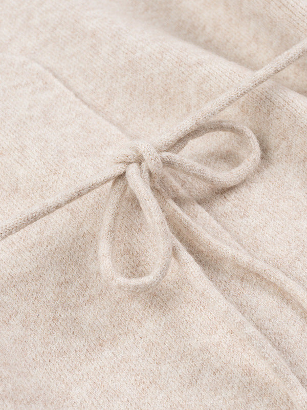 Damen komfortable Strickjacke mit Taillierung und weitem V-Ausschnitt Drune