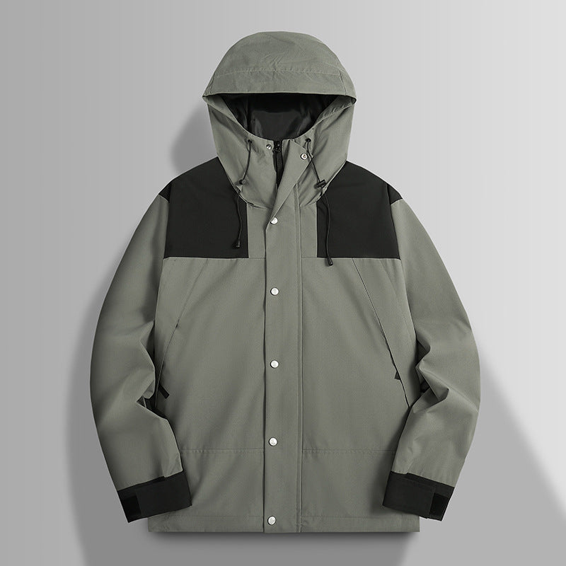 Herren Wasserfeste Softshelljacke mit Kapuze, verstellbaren Bündchen und verdeckter Druckknopfleiste Drune
