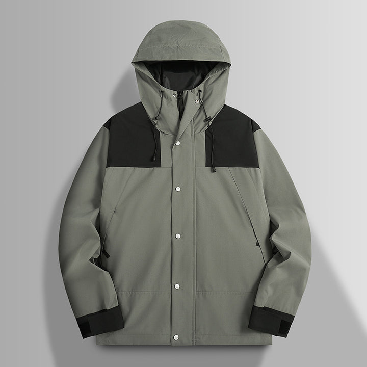 Herren Wasserfeste Softshelljacke mit Kapuze, verstellbaren Bündchen und verdeckter Druckknopfleiste Drune