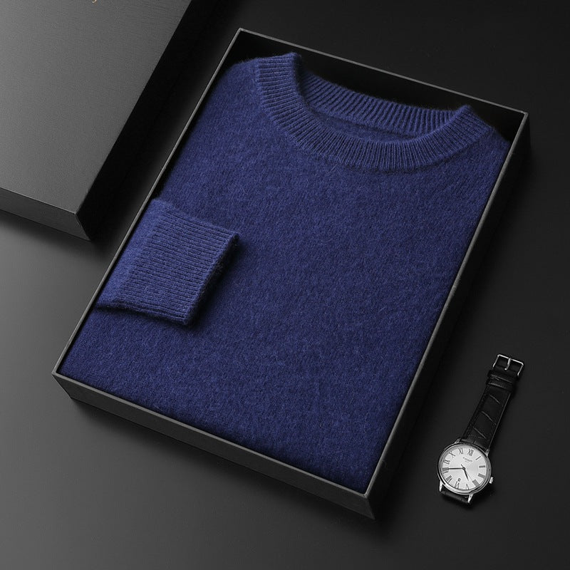 Herren Rundhals-Pullover im Kaschmir‑Look mit extraweichem Flor und Geschenkbox Drune