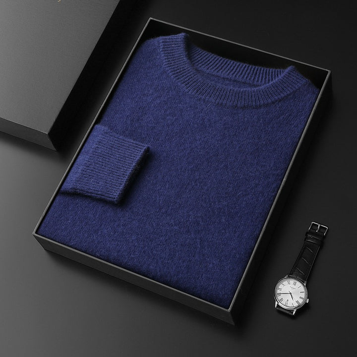 Herren Rundhals-Pullover im Kaschmir‑Look mit extraweichem Flor und Geschenkbox Drune