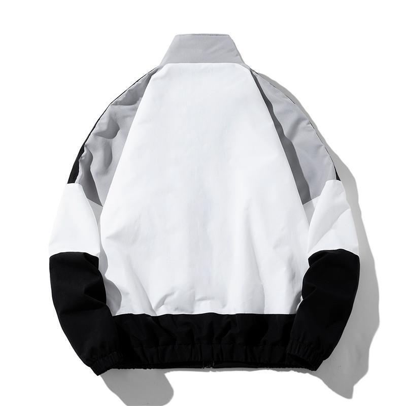 Herren Leichte Windbreaker-Trackjacke im geometrischen Colorblock mit Mesh‑Futter, Stehkragen & Reißverschluss Drune