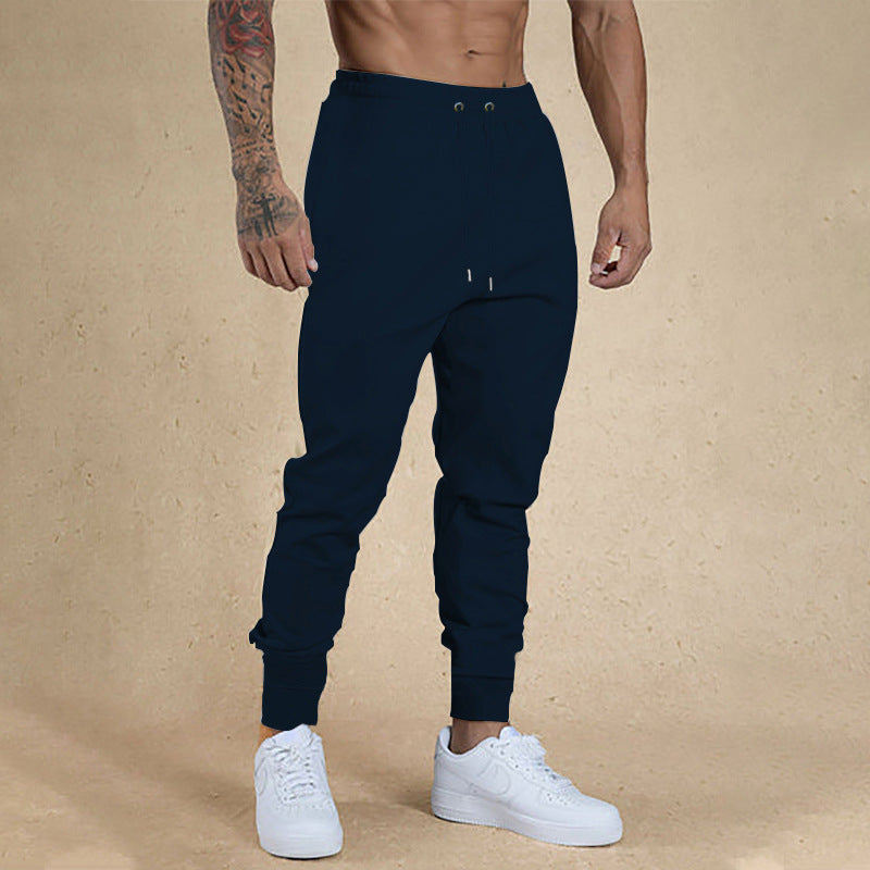Herren nan athletische Frottee-Jogginghose mit hohem Bund Kordelzug und schmal zulaufenden Rippbündchen Drune