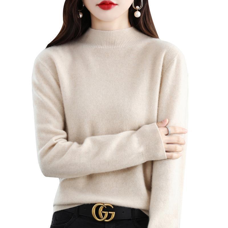 Damen Ultraleichter Mockneck-Feinstrickpullover in Kaschmir‑Optik Drune