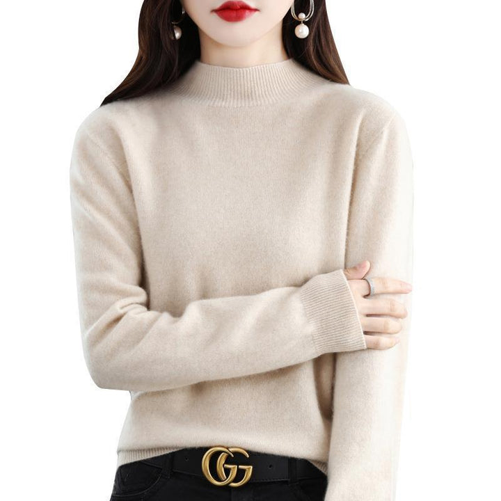 Damen Ultraleichter Mockneck-Feinstrickpullover in Kaschmir‑Optik Drune