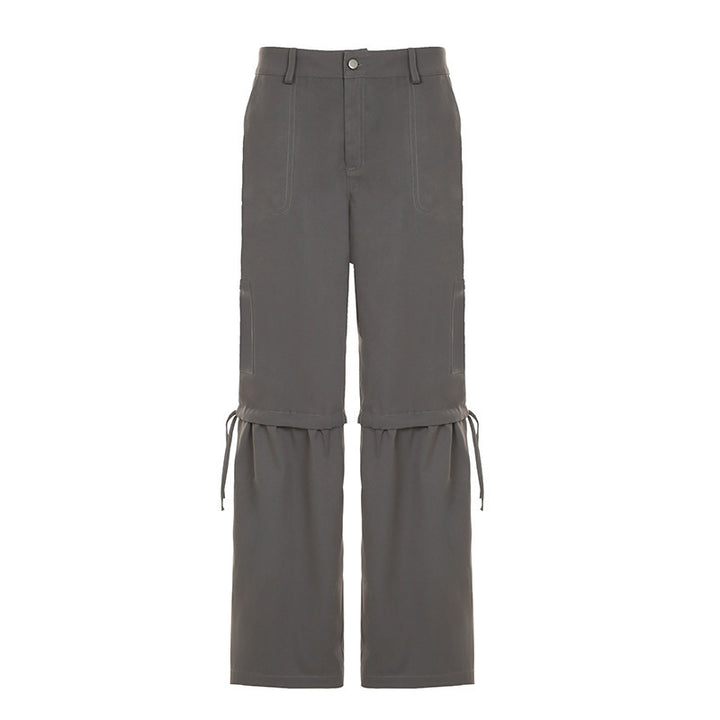 Damen Wandelbare Zweiteilige Hose mit Kordelzug an den Knien, Cargo‑Taschen und weitem Bein Drune