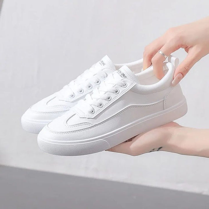 Damen Minimalistische Plateausneaker aus Textil mit gepolstertem Schaft und profilierter Gummisohle Drune