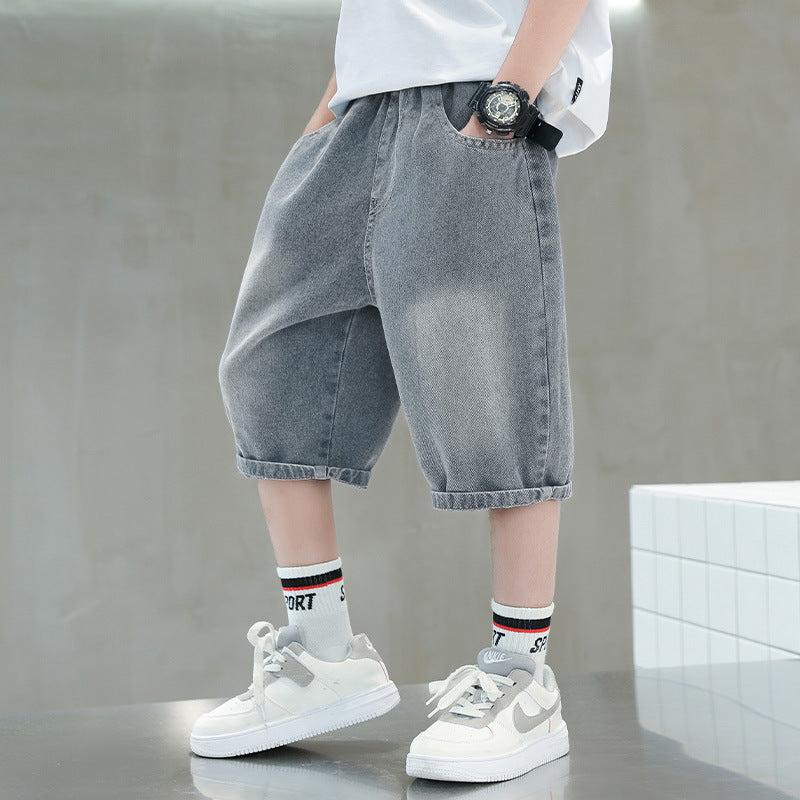 Unisex lässige Denim-Shorts mit kreativen Applikationen Drune