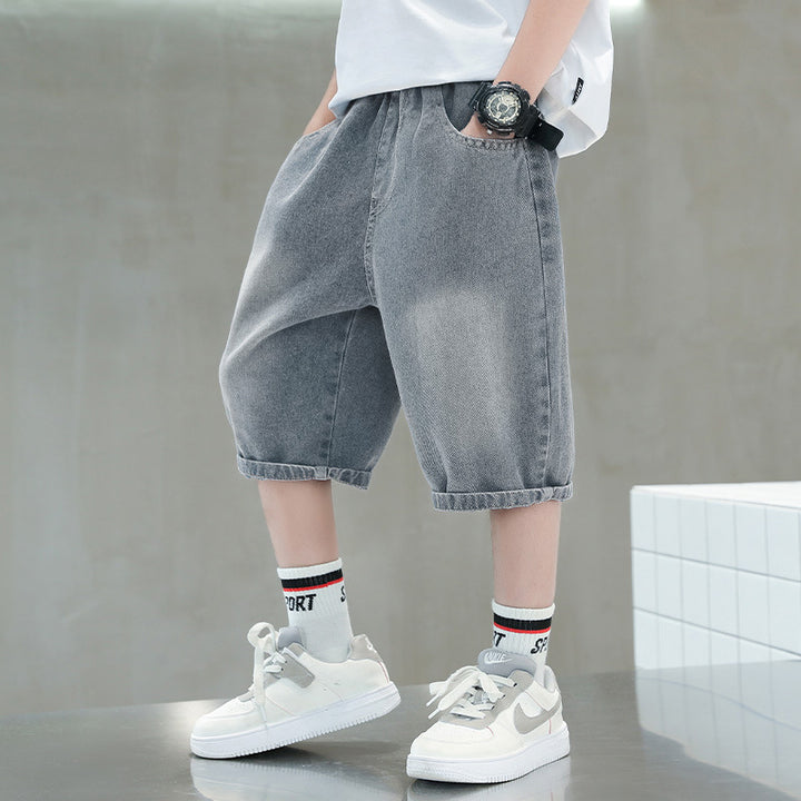 Unisex lässige Denim-Shorts mit kreativen Applikationen Drune
