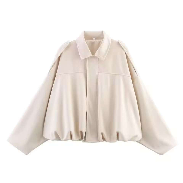 Damen Kurzjacke im Oversize‑Schnitt mit Ballon Saum und Schulterklappen Drune