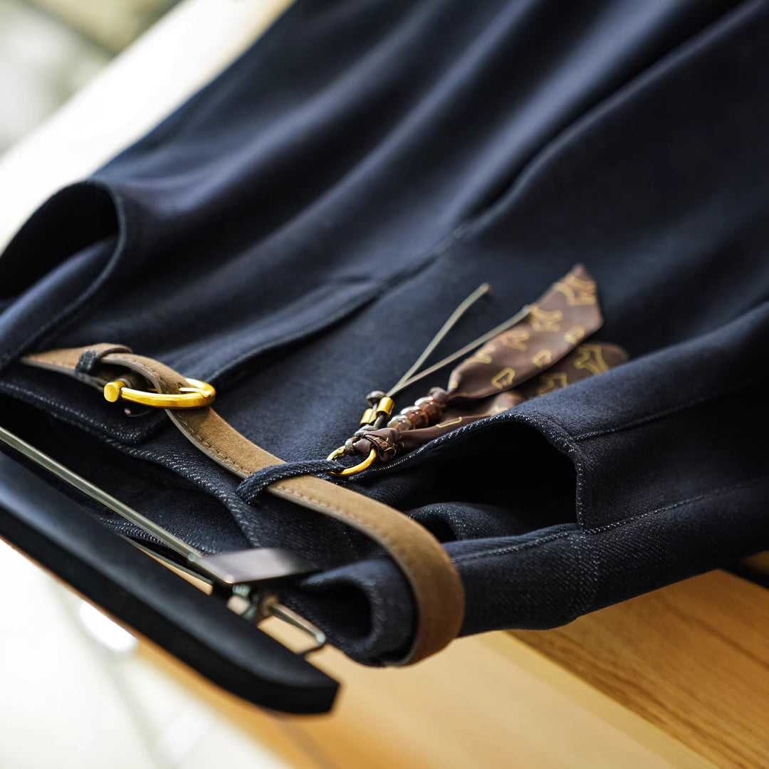 Damen Bequeme und modische Hose mit Gürtel Drune