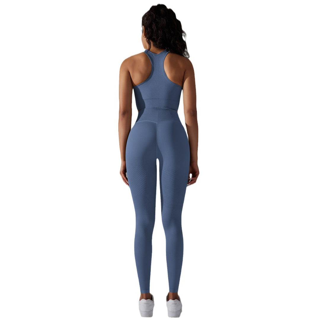 Damen Sport-BH und Hochbund-Leggings Set mit nahtloser Verarbeitung und atmungsaktiven Eigenschaften Drune