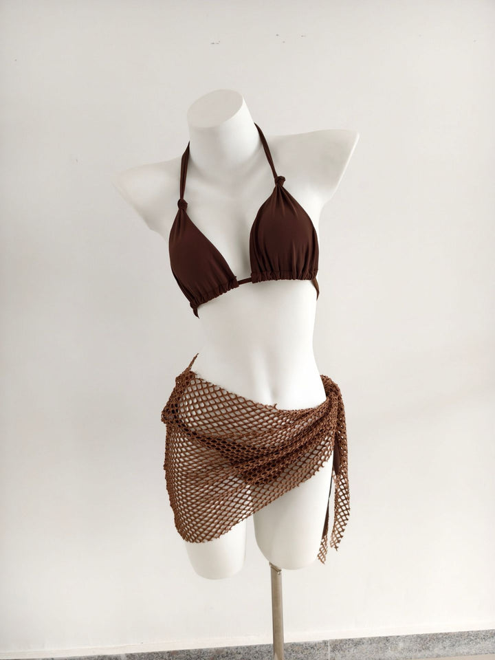 Damen Triangel-Bikini mit modischen Netzrock-Details Drune