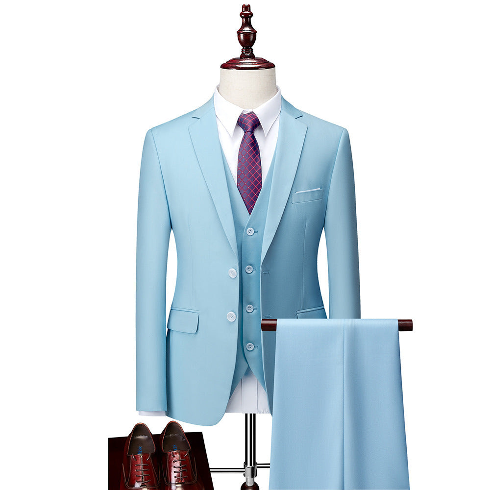 Herren Dreiteiliger Business-Anzug mit tailliertem Schnitt, Weste und klassischem Revers Drune