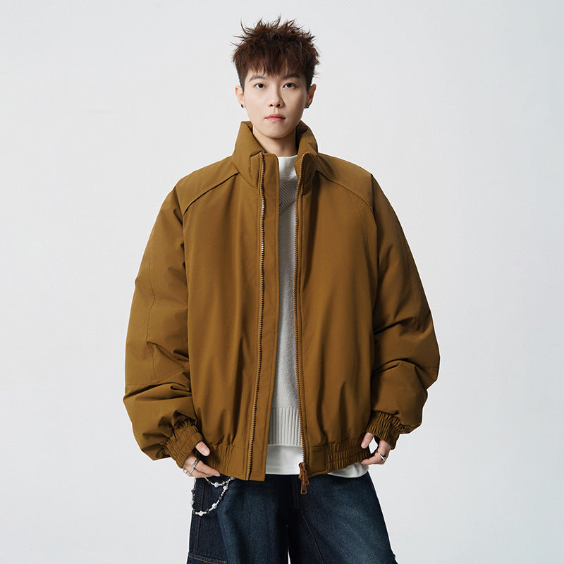 Herren Oversized Windjacke mit Stehkragen und elastischen Bündchen Drune