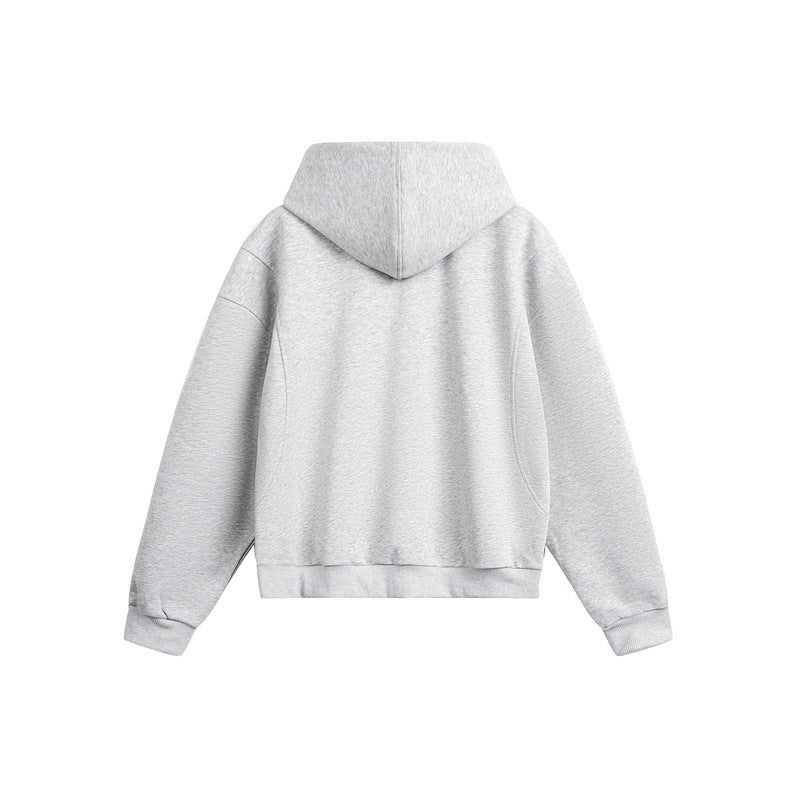 Unisex Oversize Kapuzen-Sweatjacke aus French-Terry mit Raglanärmeln und Zweiwegreißverschluss Drune