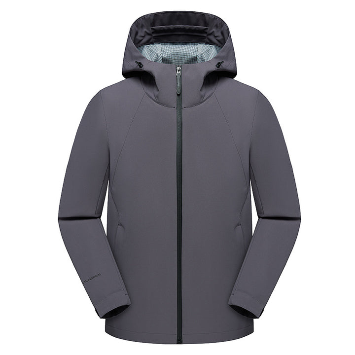Herren dreilagige Softshell-Kapuzenjacke mit nahtversiegelter Wetterschutzmembran und ergonomischem Schnitt Drune