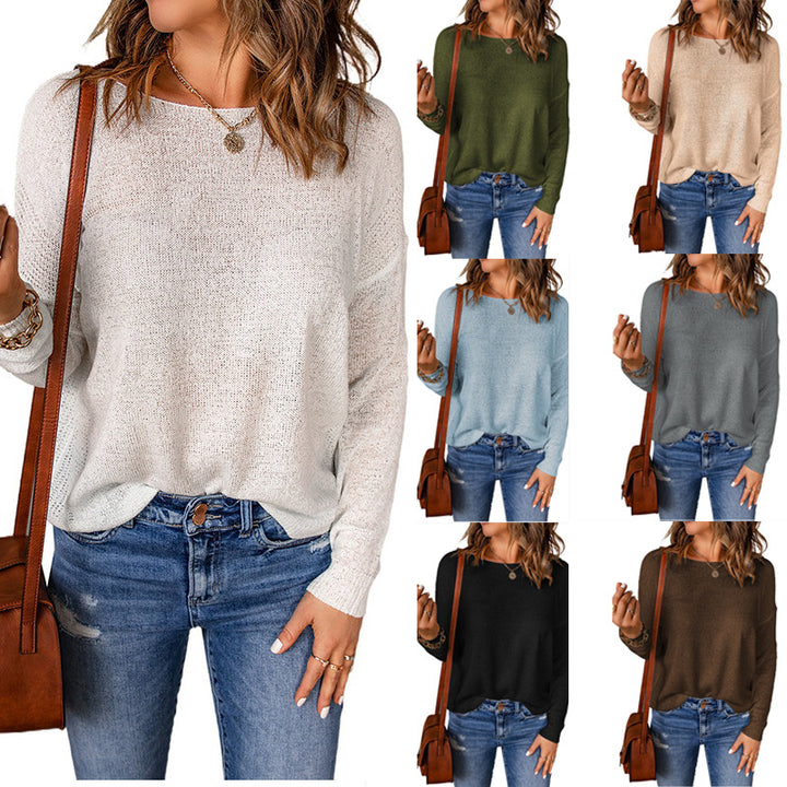 Damen bequemer Strickpullover mit weitem Schnitt und lässiger Silhouette Drune