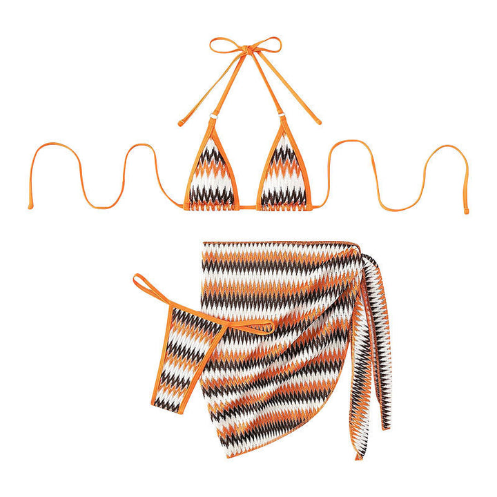 Damen Triangel-Bikini mit modernem Ethnomuster und verstellbaren Trägern Drune