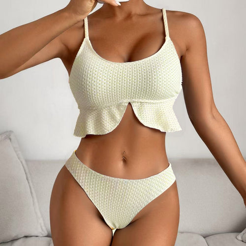 Damen Flattertop-Bikini mit hohem Bund Drune