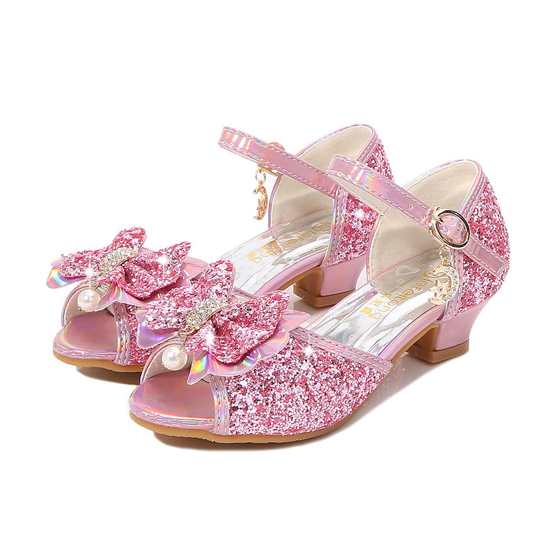Mädchen Glitzernde Ballerinas mit Schleifenakzent Drune
