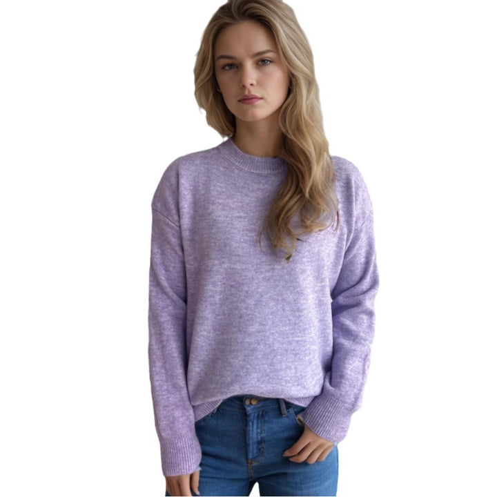 Damen lässiger Pullover mit weitem Schnitt und modernem Rippstrickdesign Drune