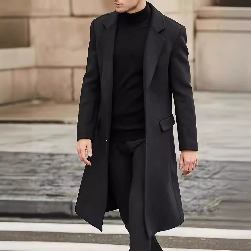 Herren eleganter klassischer Langmantel Drune