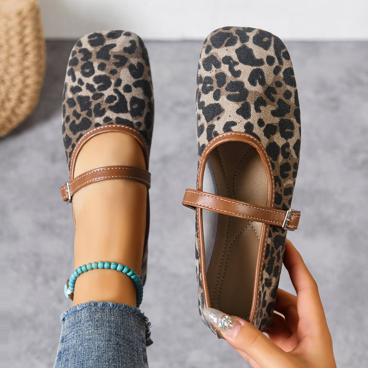 Damen nan flache Mary-Jane Ballerinas mit verstellbarem Riemchen und gepolsterter Komfortinnensohle Drune