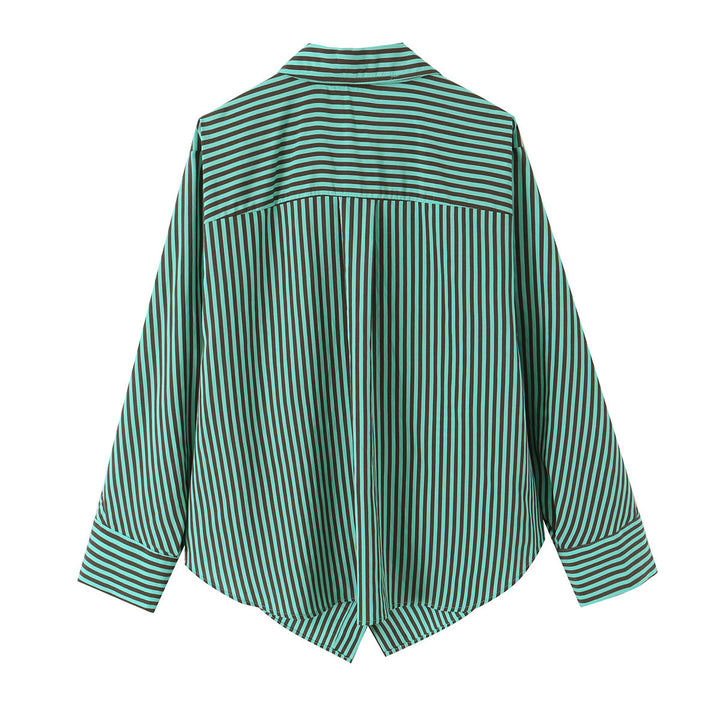 Damen Oversize-Hemdbluse mit asymmetrischem Saum und diagonalem Taschen-Detail Drune