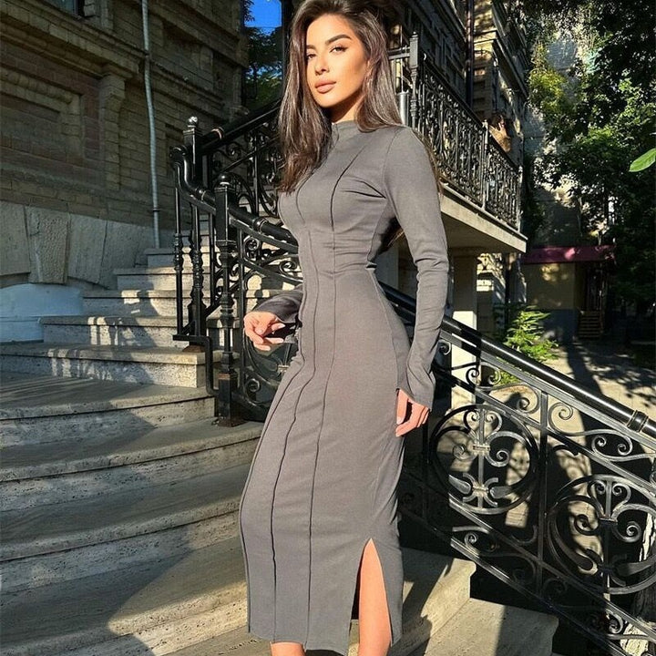 Damen figurbetontes Midikleid Drune