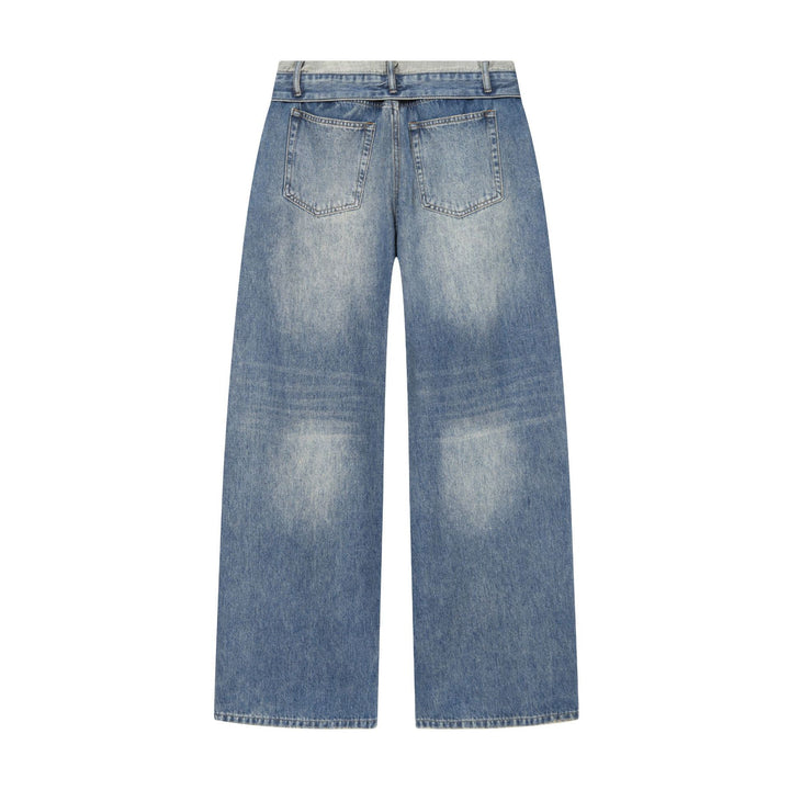 Damen nan Highwaist Jeans mit weitem Bein, Destroyed‑Details und ausgefranstem Saum Drune