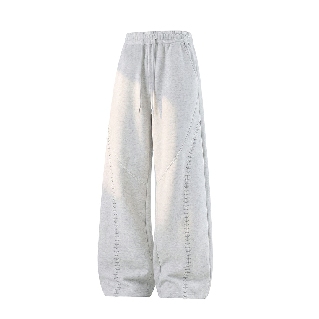Unisex Extraweite Freizeithose mit Zierstich-Nähten, Elastikbund und Tunnelzug Drune